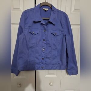 Appleseed's Women's Periwinkle Blue/Violet Denim Jacket Size XL